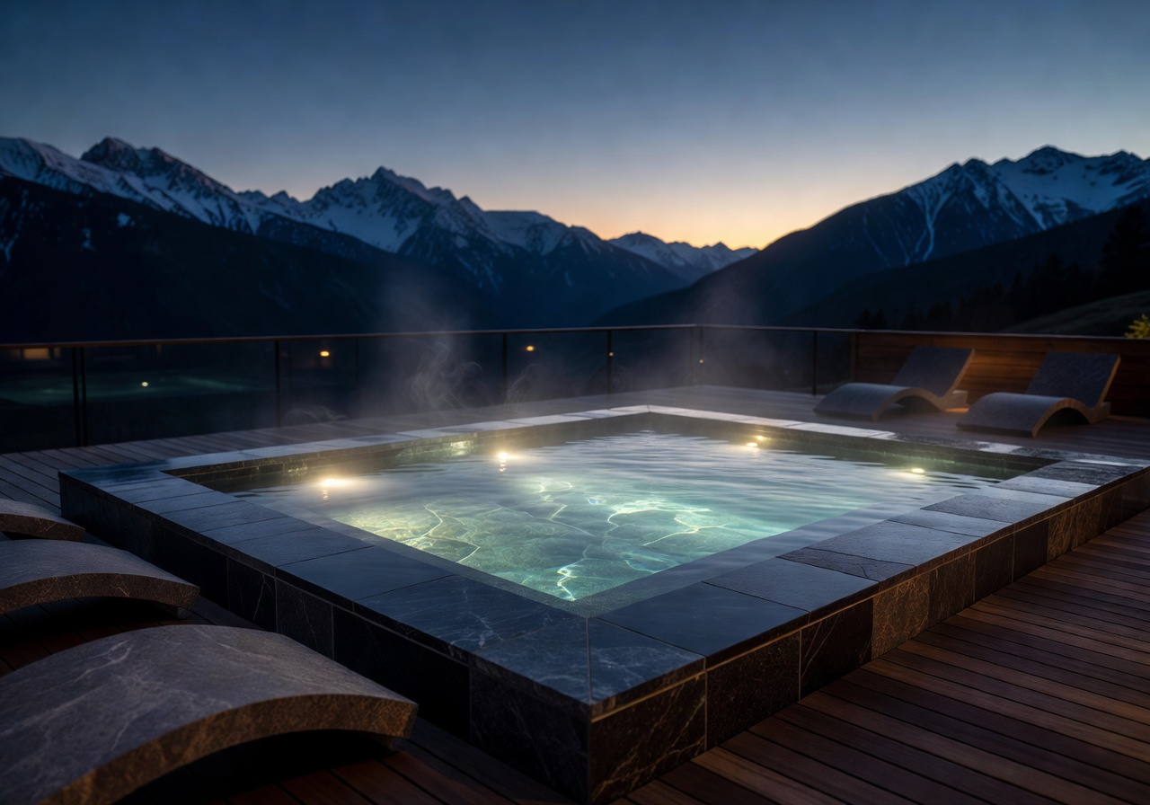 Luxury heated spa pool wellness